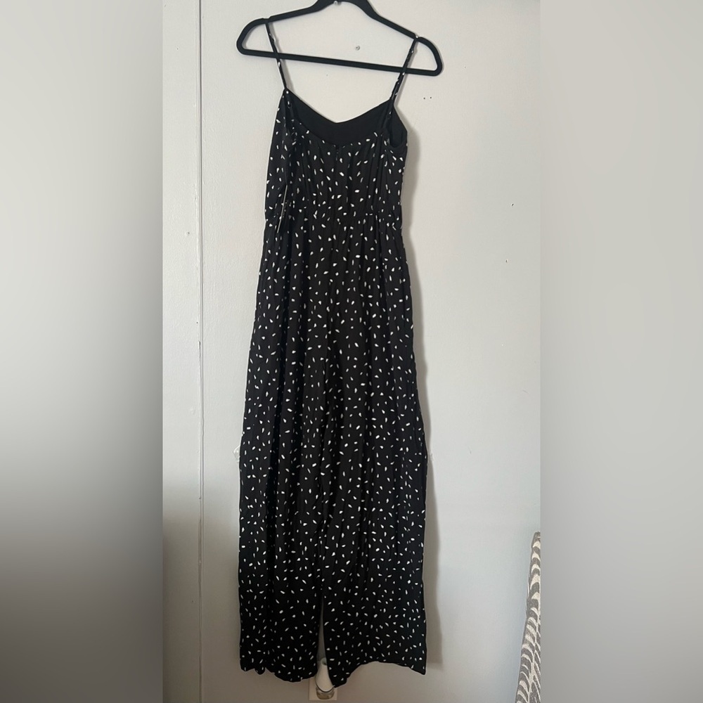 Lulu's Black Jumpsuit with White Dots - Picture 3 of 7